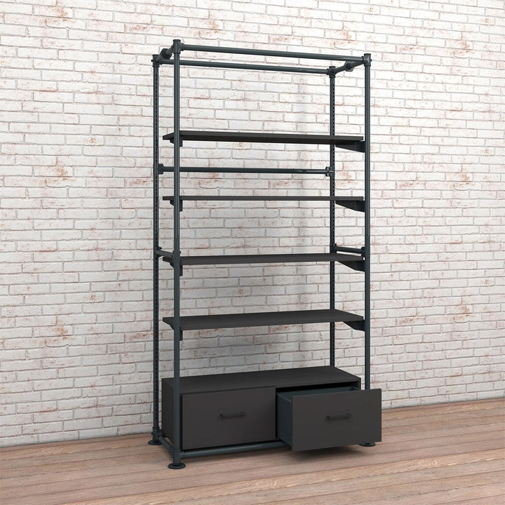 Pipeline Freestanding Kit with 4 Shelves and Drawers
