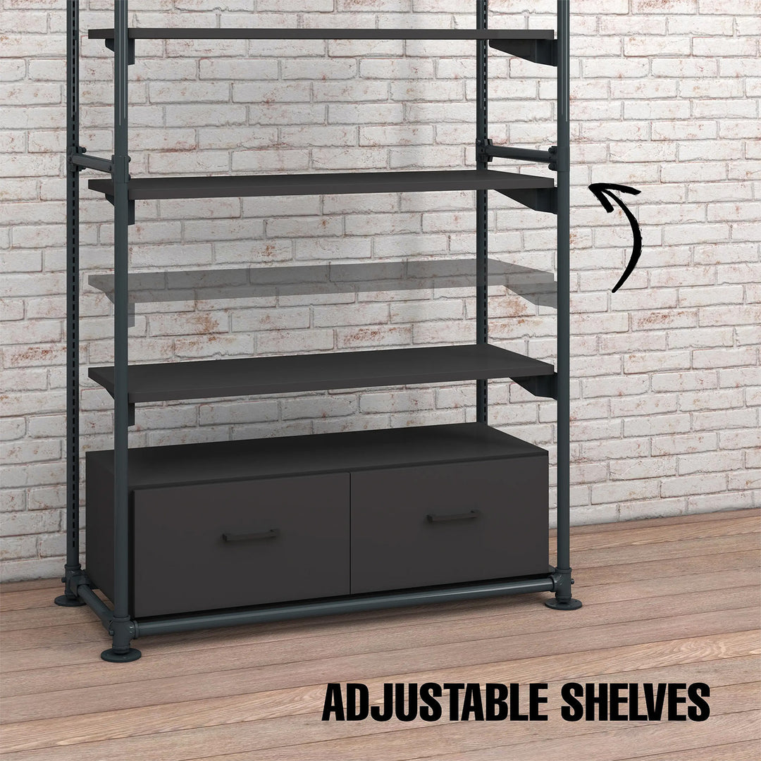 Pipeline Freestanding Kit with 4 Shelves and Drawers