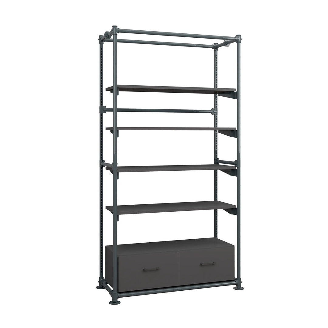 Pipeline Freestanding Kit with 4 Shelves and Drawers