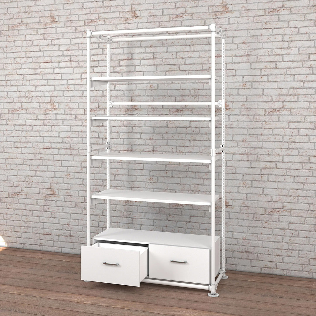 Pipeline Freestanding Kit with 4 Shelves and Drawers