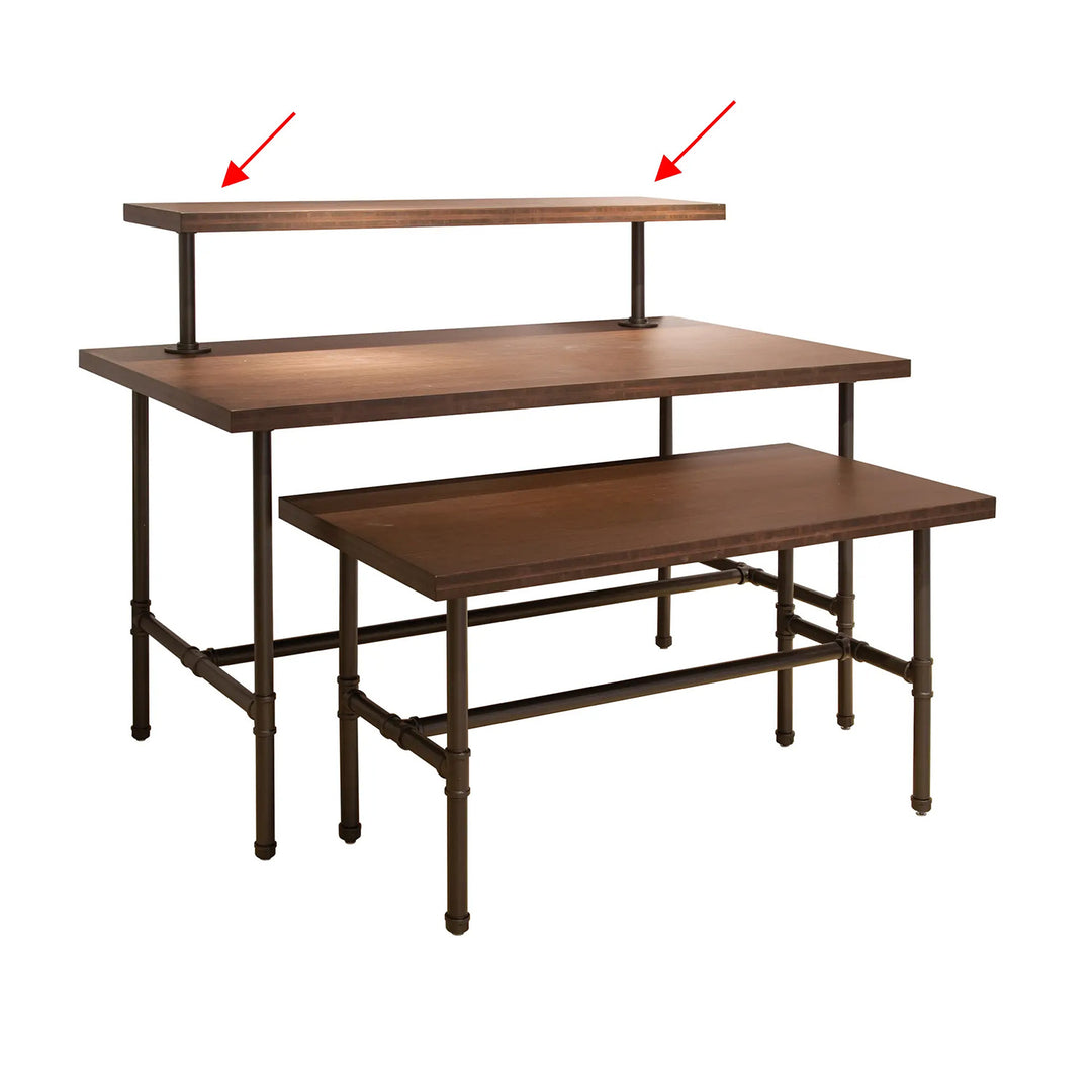 Pipeline Nesting Table Topper - Dark Brown Woodgrain Top