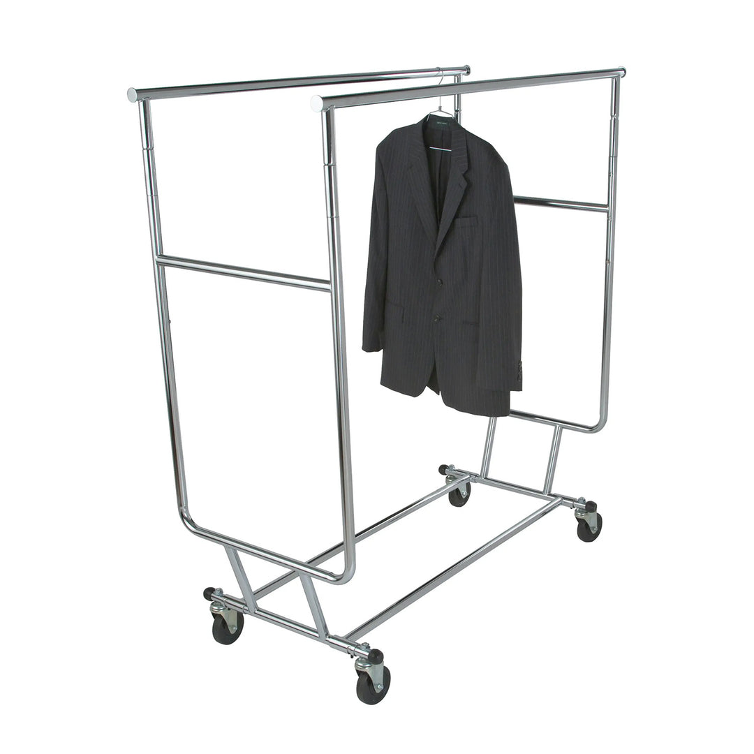 Collapsible Garment Rack w/ Double Round Tubing Hangrail