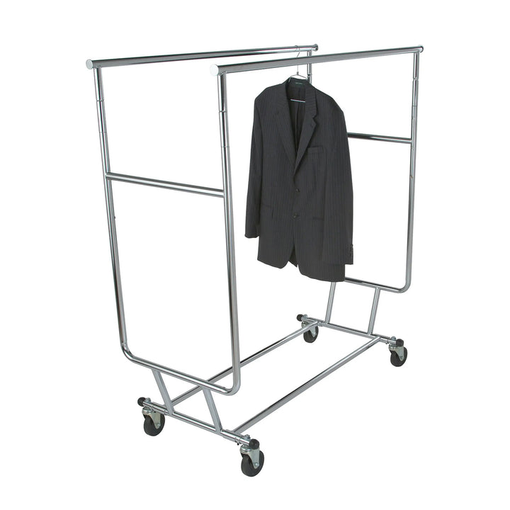 Collapsible Garment Rack w/ Double Round Tubing Hangrail