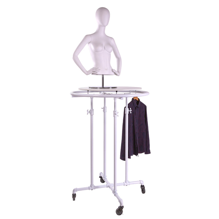 Top Shelf for Round Garment Rack - 30" Dia. - White Melamine Shelf