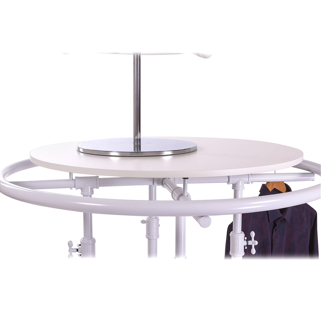 Top Shelf for Round Garment Rack - 30" Dia. - White Melamine Shelf