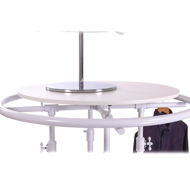 Top Shelf for Round Garment Rack - 30" Dia. - White Melamine Shelf