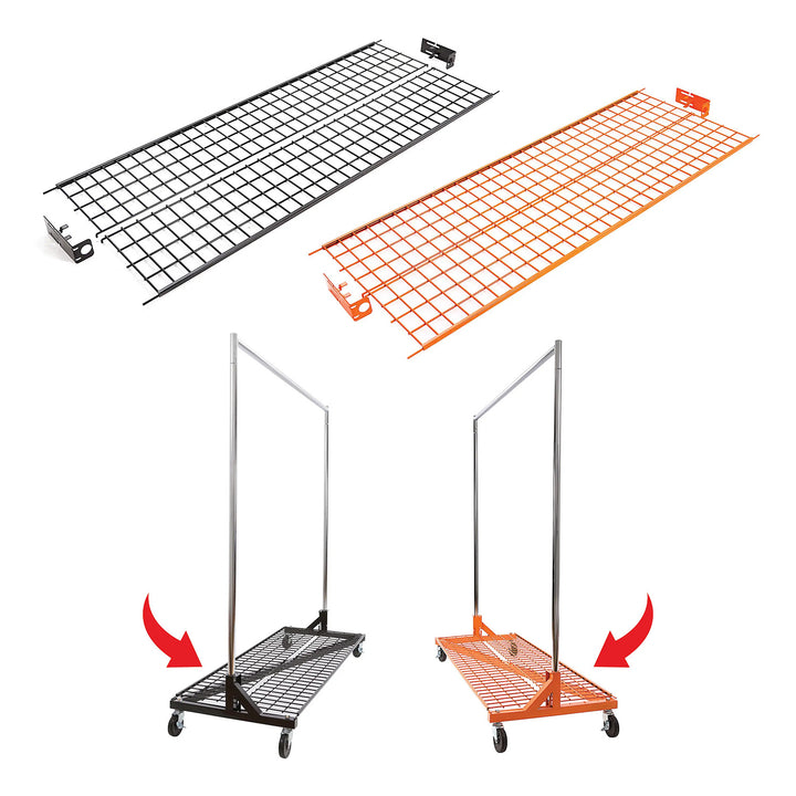 Foldable Wire Shelf for Industrial Z-Racks with Bolted Base
