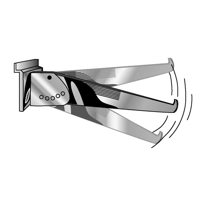 Adjustable Angle Shelf Brackets for Slatwall - Chrome