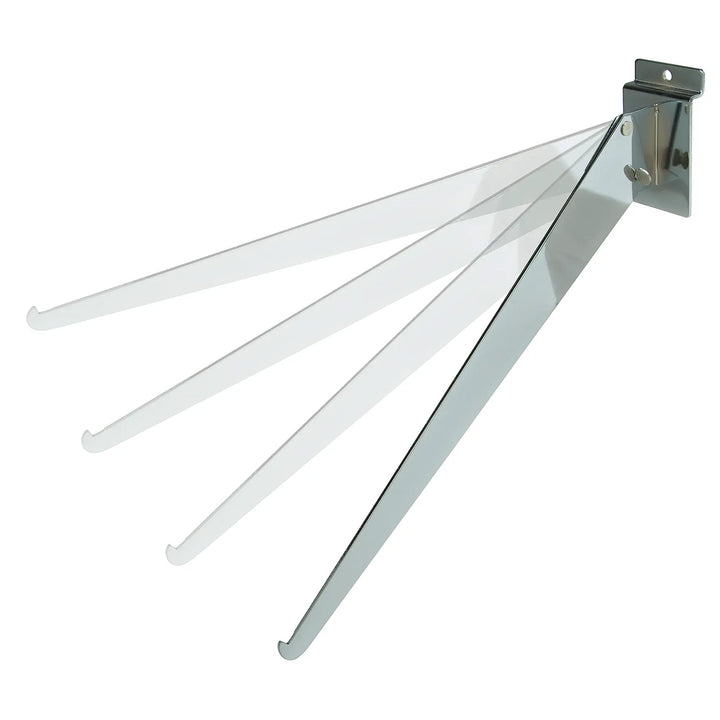 Adjustable Angle Shelf Brackets for Slatwall - Chrome