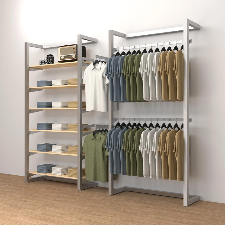 Double Alta Wall Unit with Hanging & Shelving Retail Display Kit 5