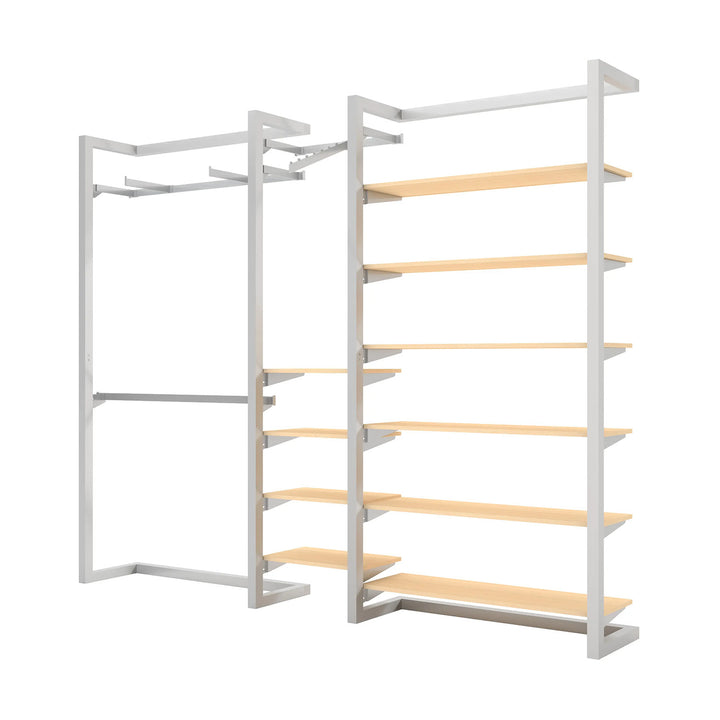 Double Alta Wall Unit with Hanging & Extra Shelving Retail Display Kit 7