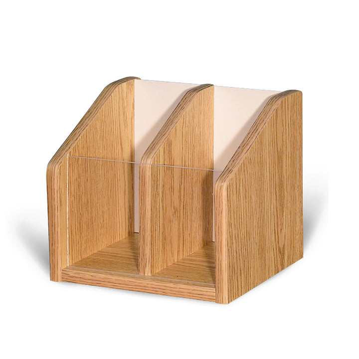 2 Pocket Countertop Brochure Rack - Laminated Wood