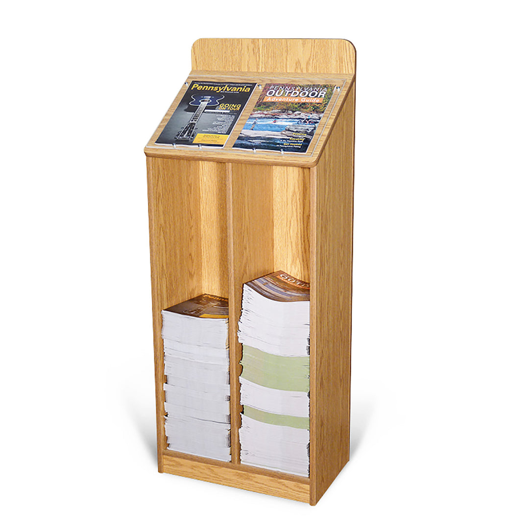 Double Wide Floor Standing Magazine Display
