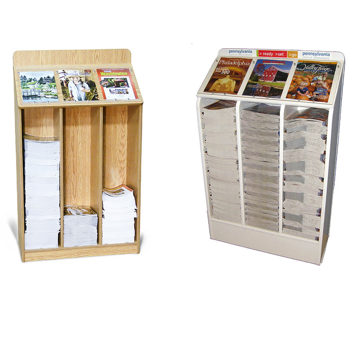 Triple Wide Floor Standing Magazine Display