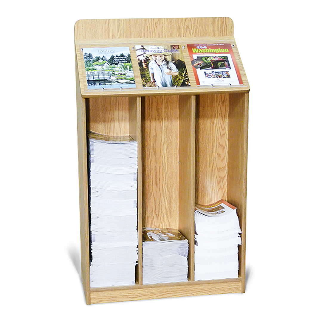 Triple Wide Floor Standing Magazine Display