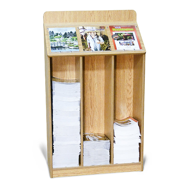 Triple Wide Floor Standing Magazine Display