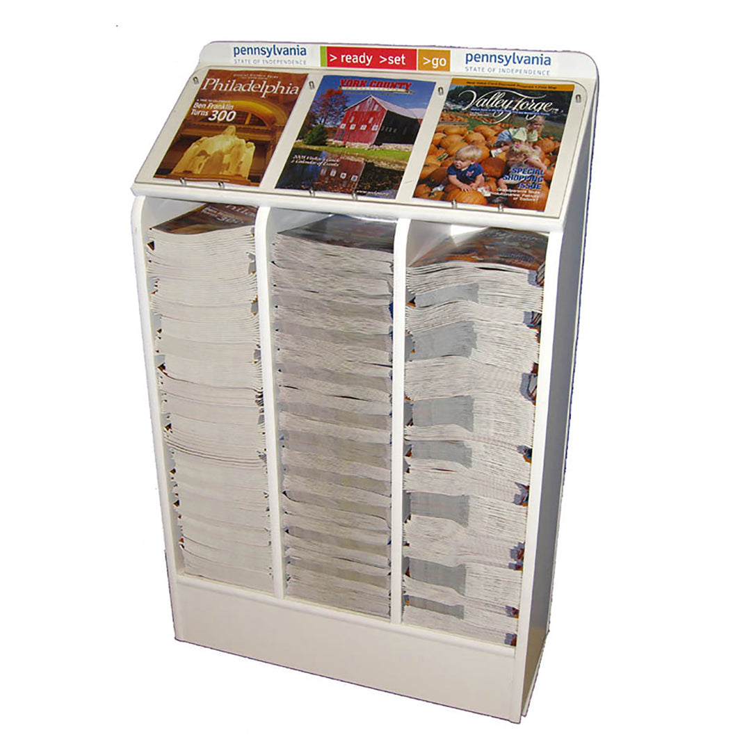 Triple Wide Floor Standing Magazine Display