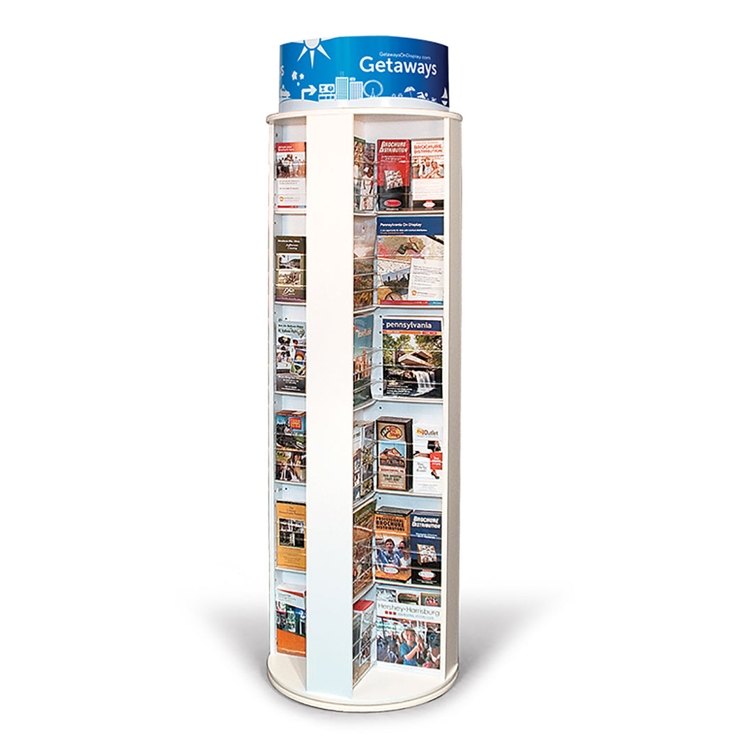 Adventure Study Rack 48 Pocket Rotating Floor Standing Literature Rack R48 – Allen Display