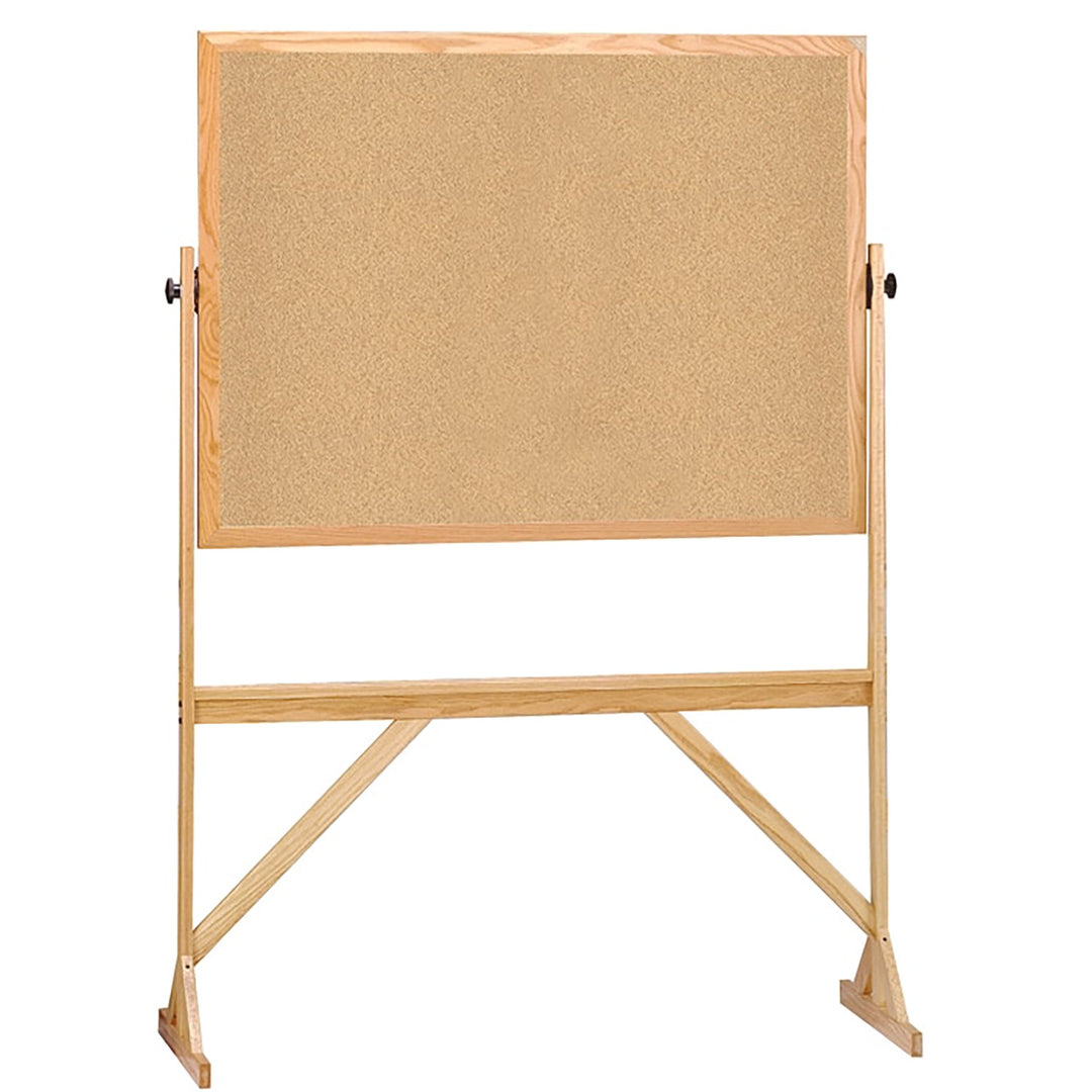 Wood Frame Freestanding Reversible Corkboard Both Sides