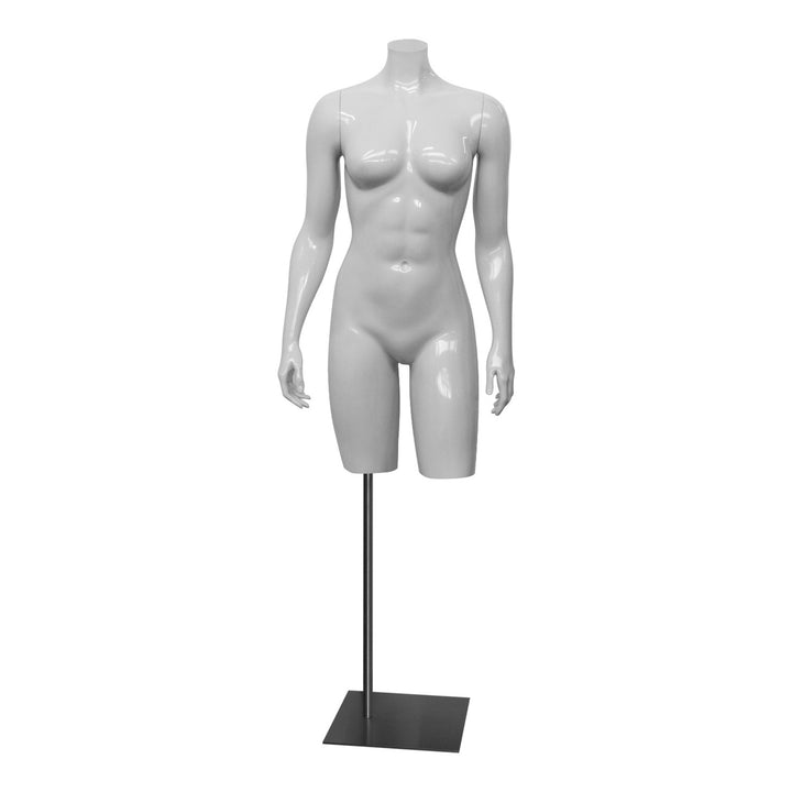Female Headless 3/4 Mannequin, Fit Series - Matte White 017