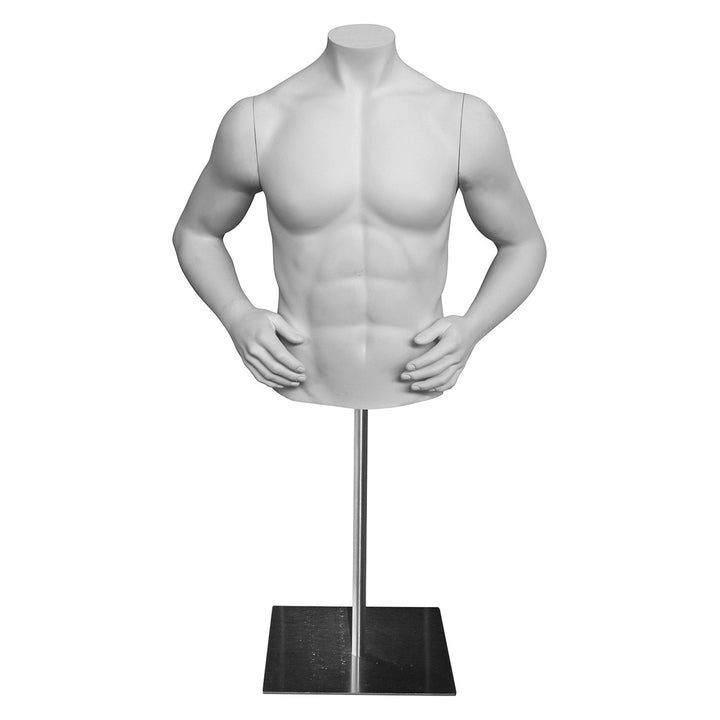 Male Headless Torso Mannequin, Fit Series FIT-M3BT - Matte White