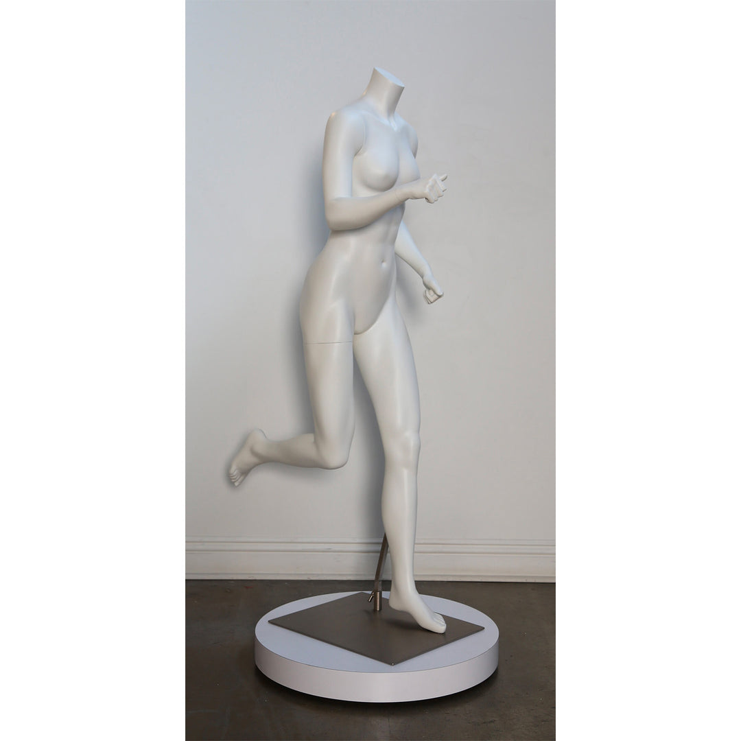 Female Runner Athletic Mannequin - Matte White F1