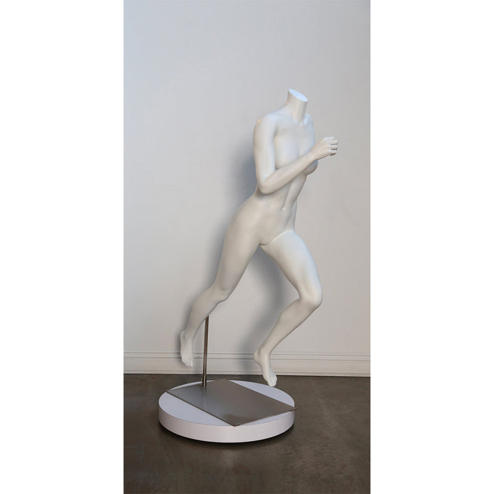 Female Runner Athletic Mannequin - Matte White F3