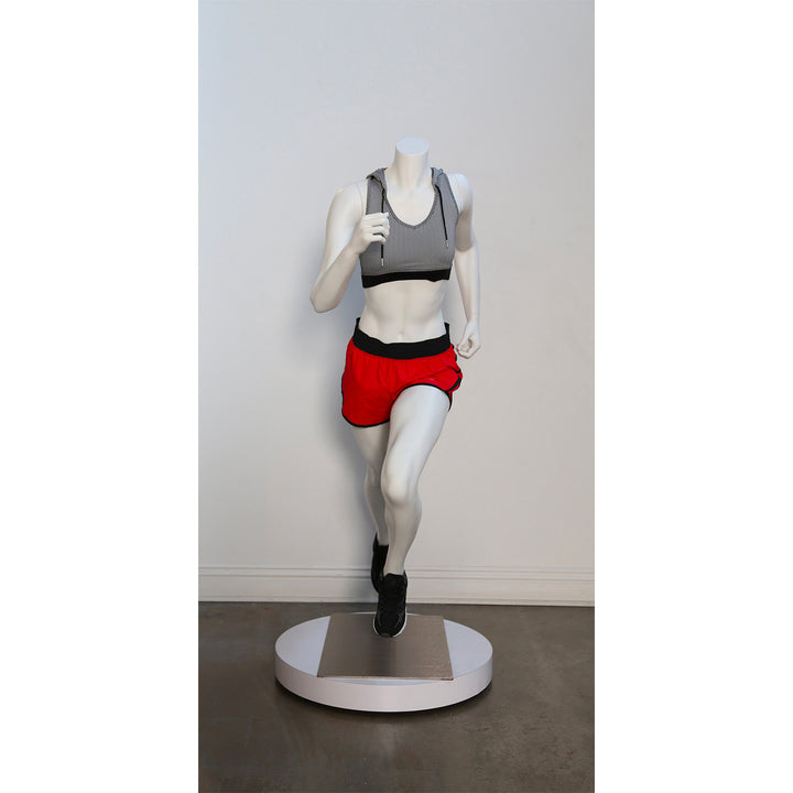 Female Runner Athletic Mannequin - Matte White F3