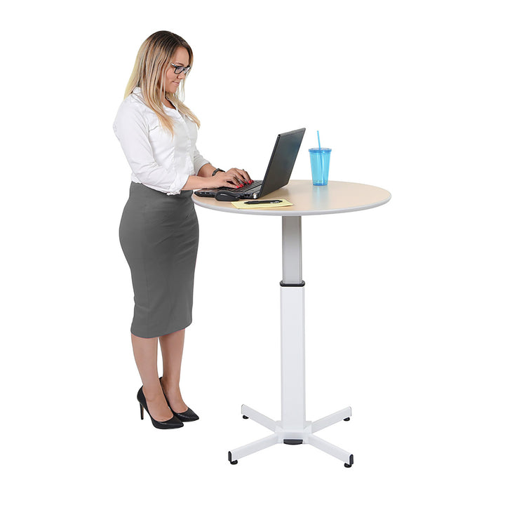 Pneumatic Adjustable Round Pedestal Table Lectern