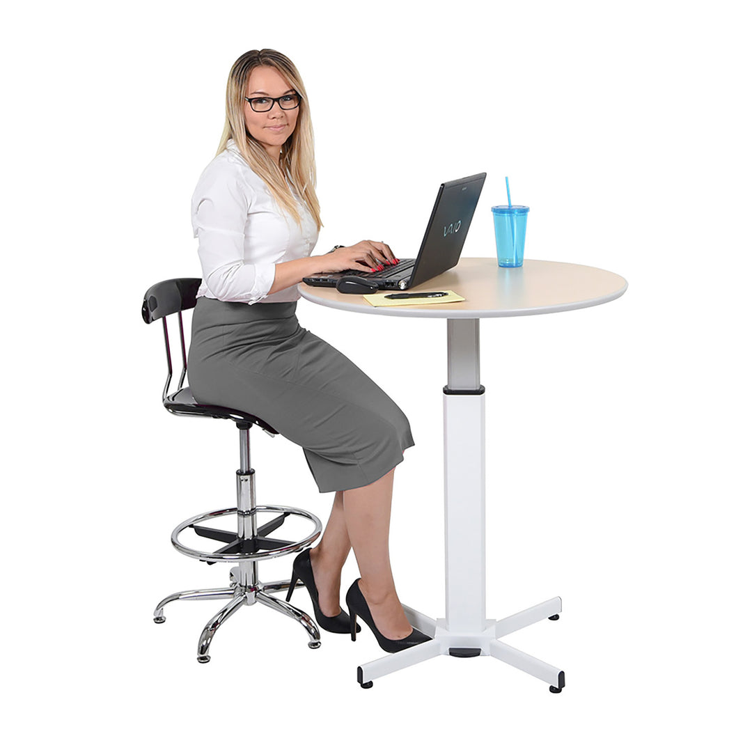 Pneumatic Adjustable Round Pedestal Table Lectern