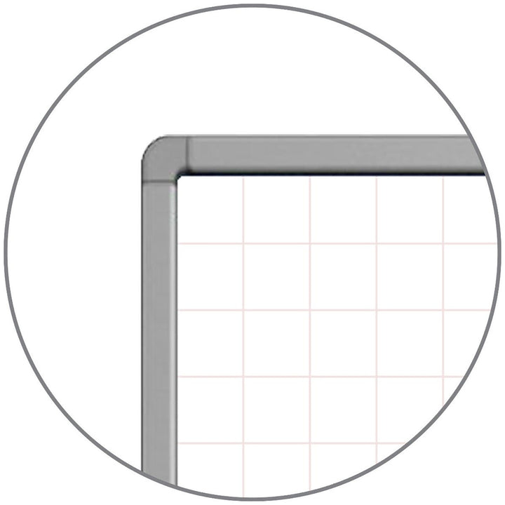Dry Erase Magnetic Wall-Mount Ghost Grid White Board, Aluminum Frame