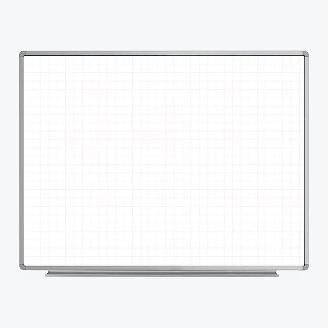 Dry Erase Magnetic Wall-Mount Ghost Grid White Board, Aluminum Frame
