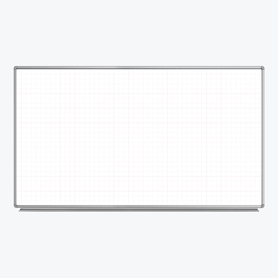 Dry Erase Magnetic Wall-Mount Ghost Grid White Board, Aluminum Frame