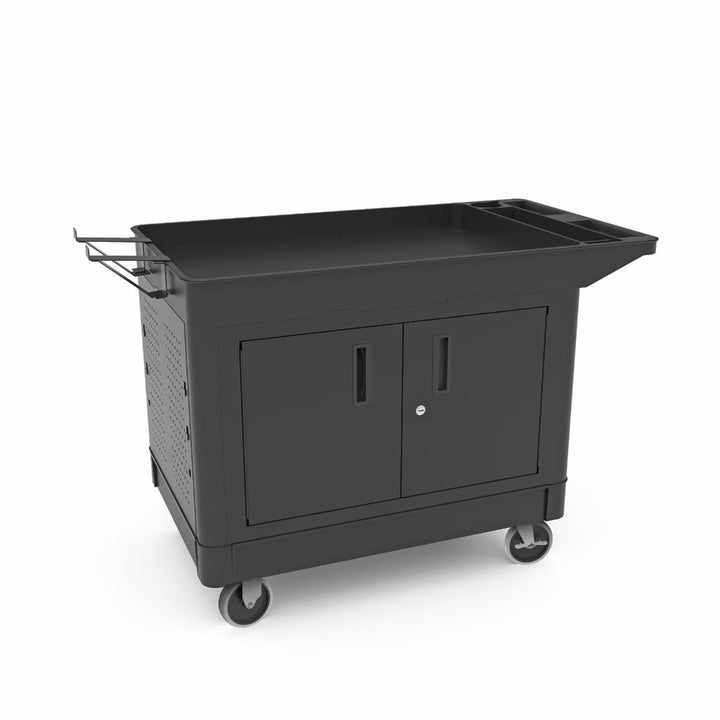Two-Shelf Heavy-Duty Utility Cart with Cabinet