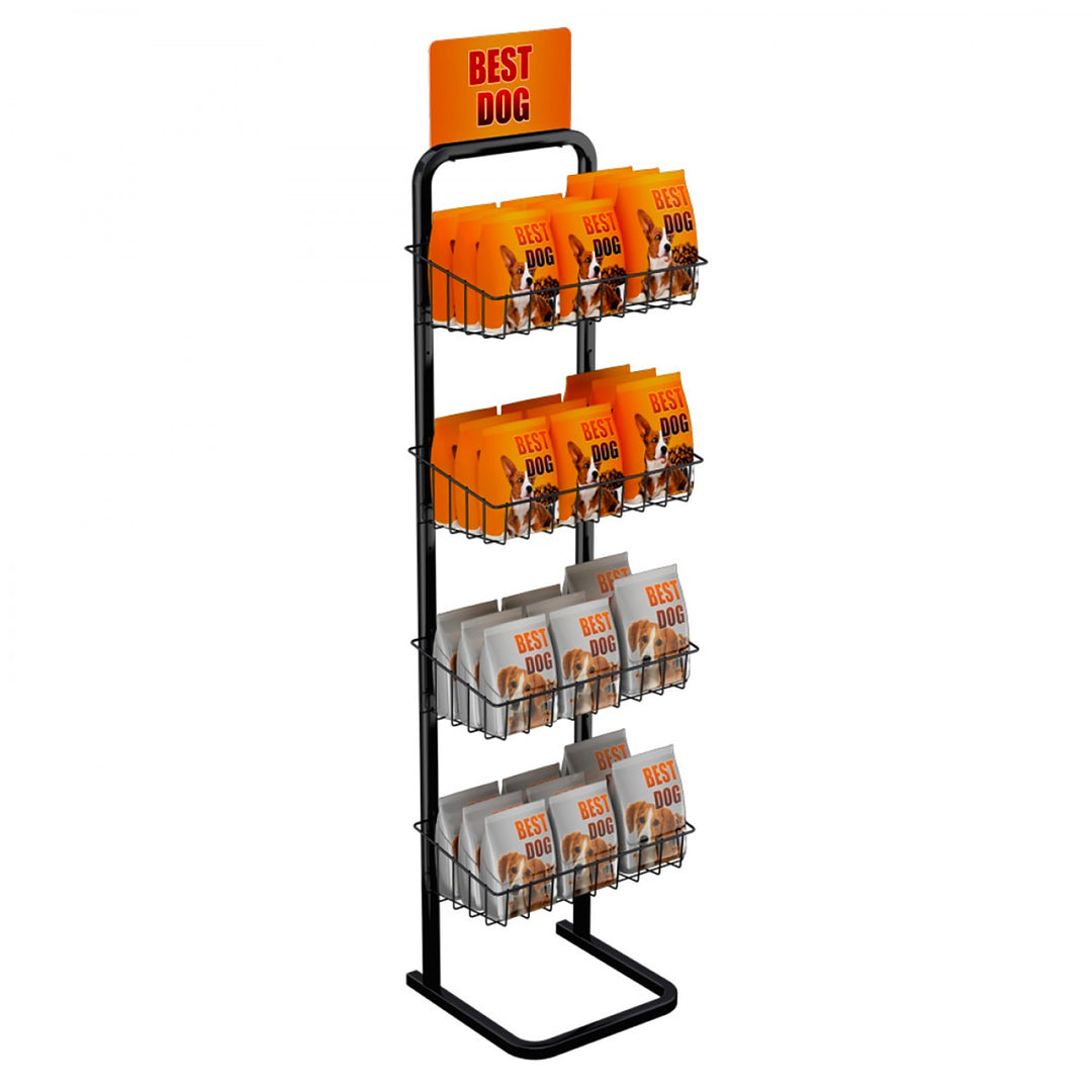 4 Basket Single Sided Marvelous Merchandiser Floor Display