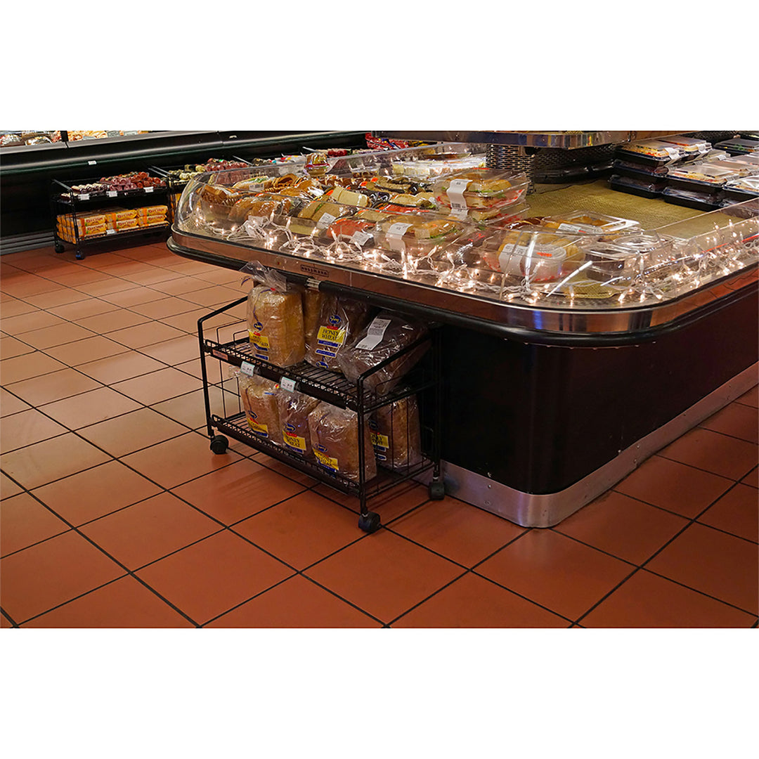 One Bay 2 Shelf Knee Knocker Wire Display Rack 20"H x 29"W