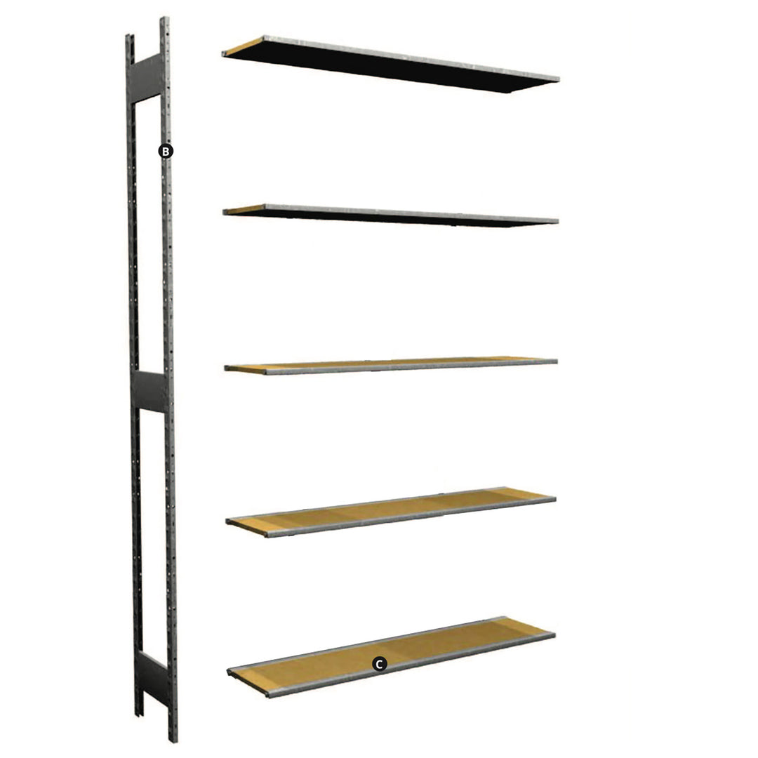 24"D x 36"W x 84"H S-Series Stockroom Shelving w/5 Shelves