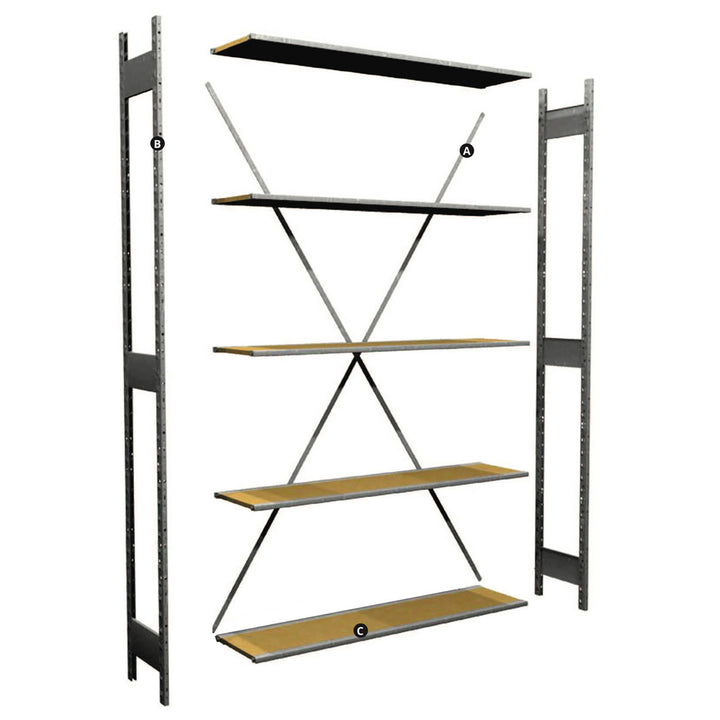 24"D x 36"W x 84"H S-Series Stockroom Shelving w/5 Shelves