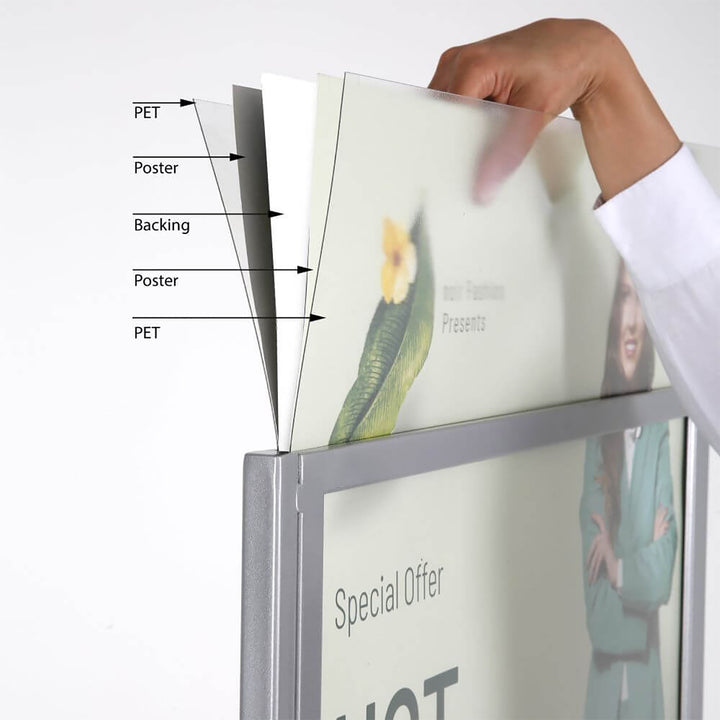 18″w x 60″h Metal Poster Display Stand with 1 Tier