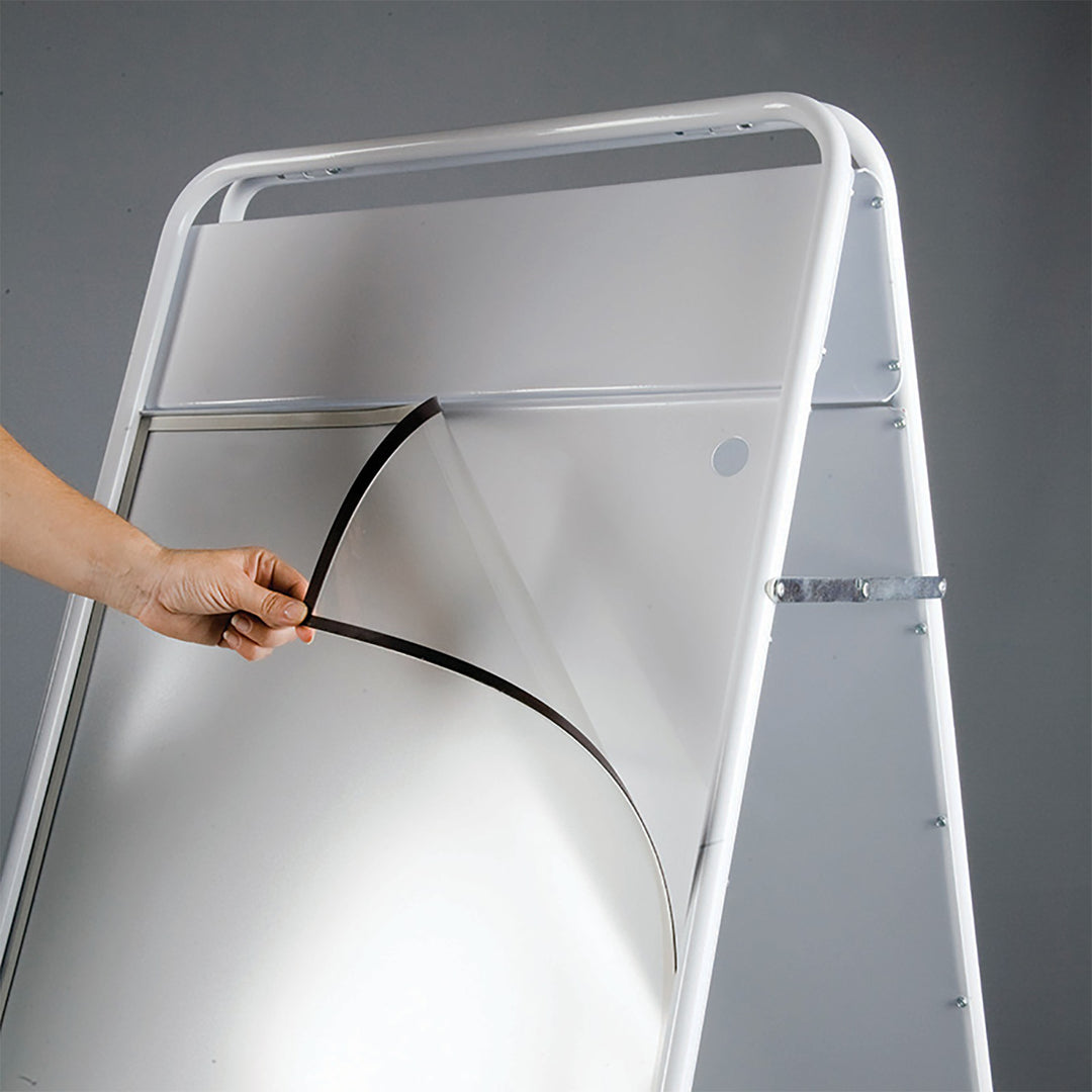 Black A Frame 20" x 30" Poster Size Rectangular Sign Holder with Magnetic Cover