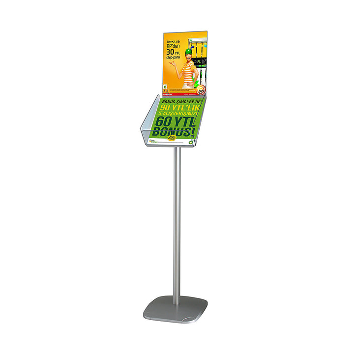 Decorative Brochure Stand 8.5" x 11" Paper Area with Signholder