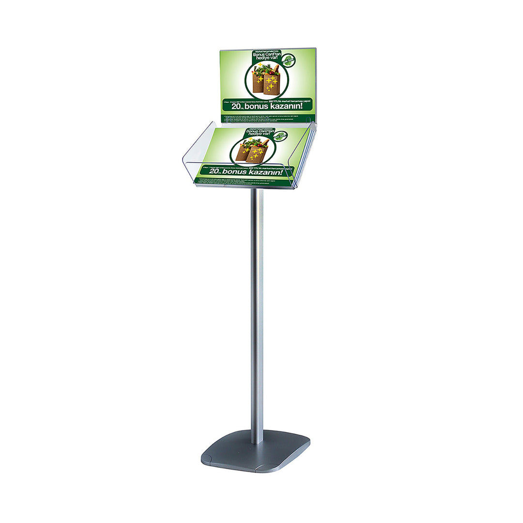 Decorative Brochure Stand 8.5" x 11" Paper Area with Signholder