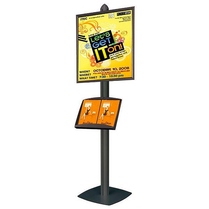 Sign Stand 22″ x 28″ with Literature Display Shelf for 8.5"x11" Brochures