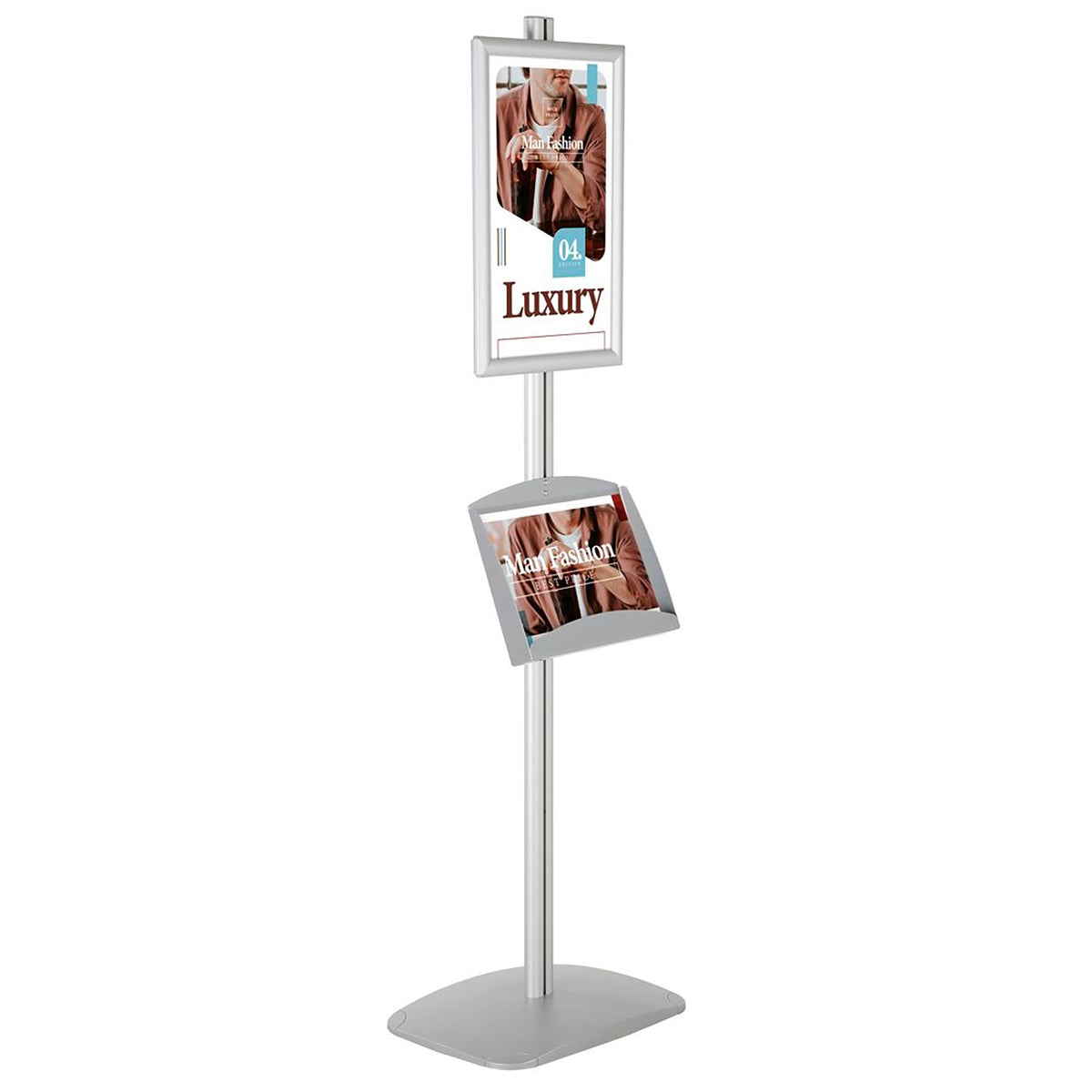 Sign Stand 11″ x 17″ with Literature Display Shelf 9