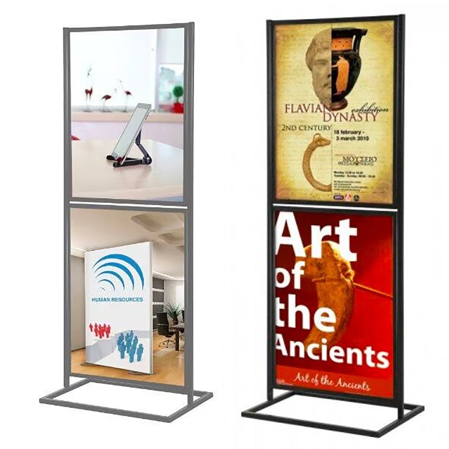 18″w x 24″h Metal Poster Display Stand With 2 Tier – Allen Display