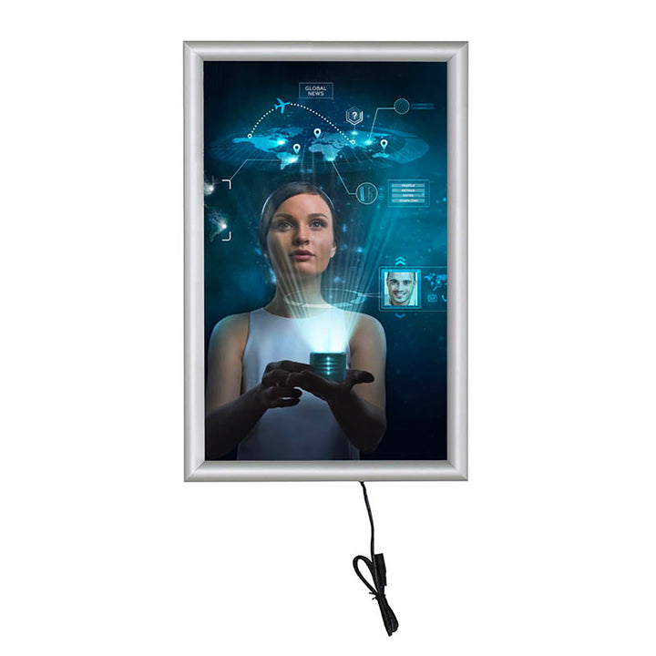 11" x 17" Led Box 1 inch Silver Slim Profile Single Sided