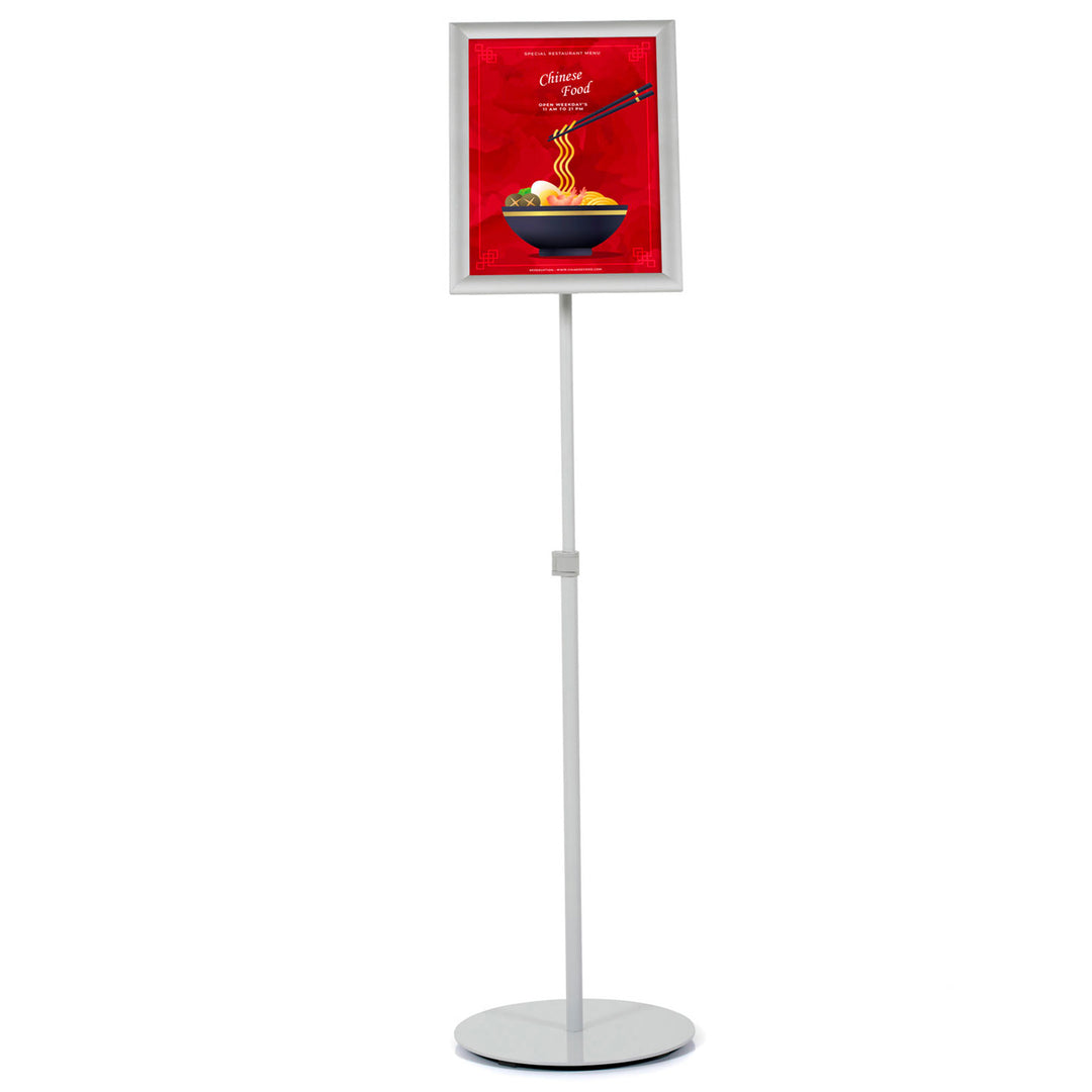 Floor Sign Stand Holder - Height Adjustable - 1" Snap Frame