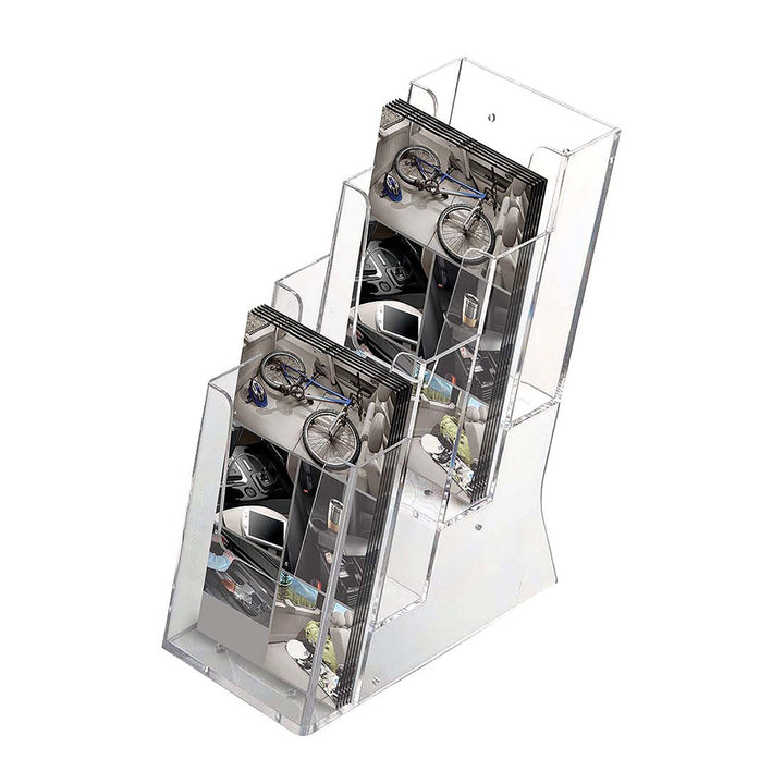 4-Pocket Acrylic Countertop Brochure & Leaflet Holder, 4"H x 6"H