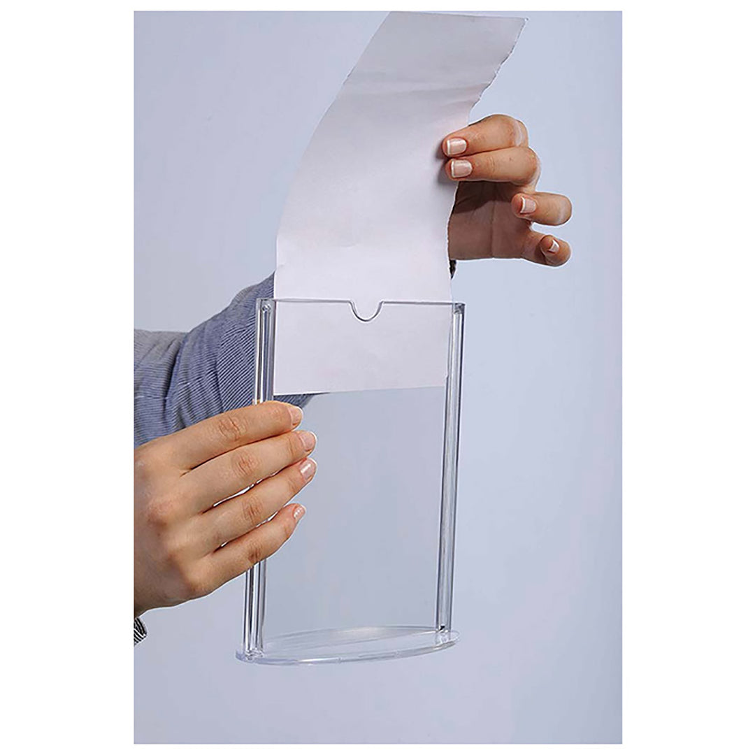Acrylic Oval Top Loading Leaflet & Sign Holder - 5 PIECES