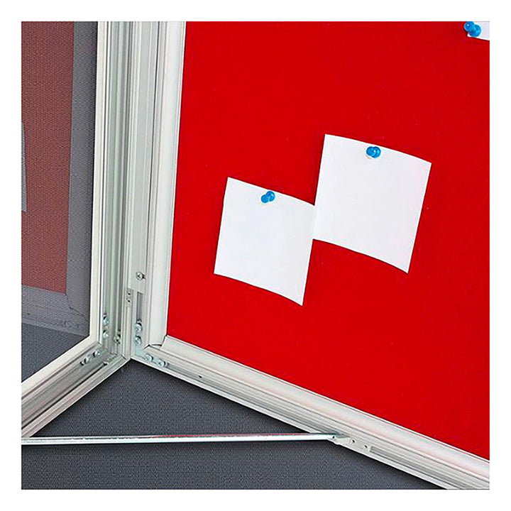 Blue Felt Enclosed Bulletin Board Outdoor Use - 23.03" x 42.32"